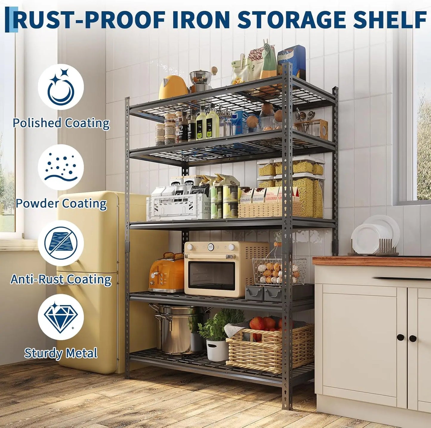 TWISTER.CK Garage Shelving 2200LBS Heavy Duty 5 Tier Adjustable Rack