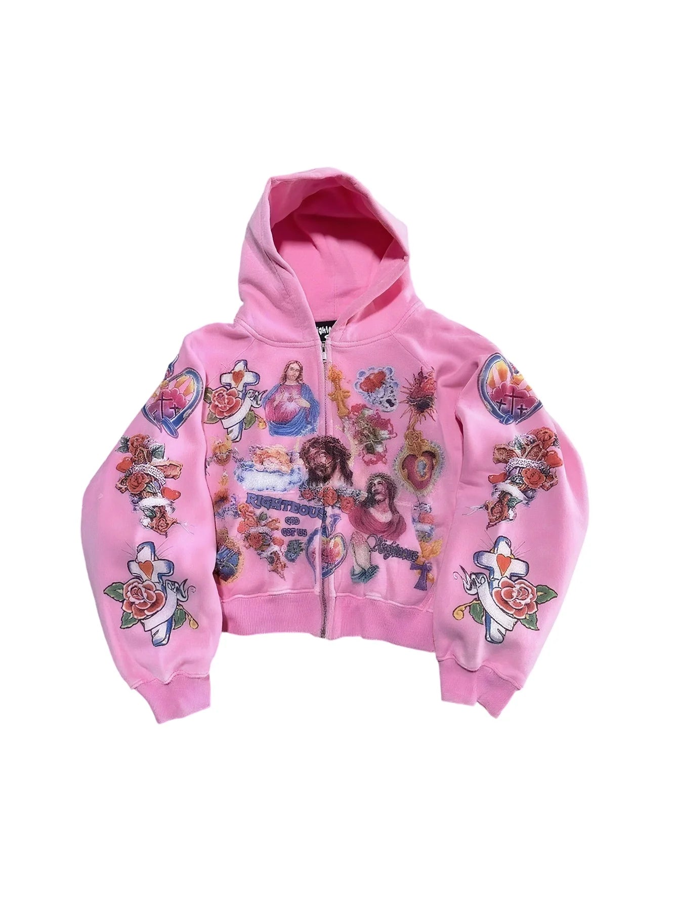 Women's Gothic Hoodies Fashion Harajuku Streetwear Jesus Printing Graffiti Pullover