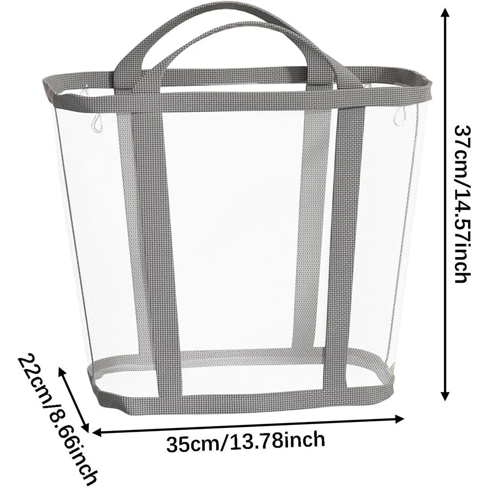 NONECN Polyester Mesh Laundry Basket With Foldable Handle