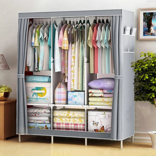 Closet Wardrobe Organizer Rack Portable Nonwoven Fabric Quick Assembly