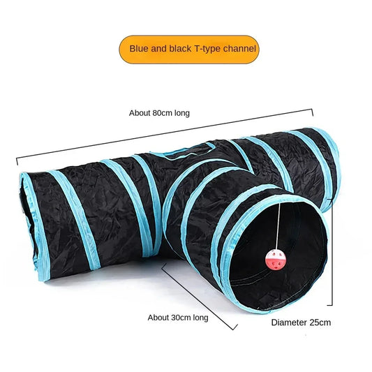 Foldable Cat Tunnel Play Toy For Indoor Cats Breathable