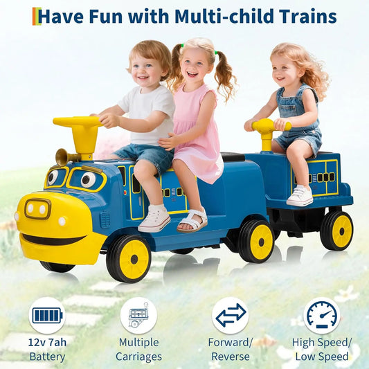 Trackless Two Seater Ride On Train 12V Toy For Toddlers