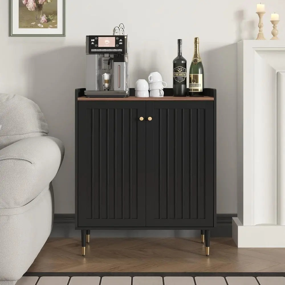 Wine And Liquor Storage Cabinet With Adjustable Shelves