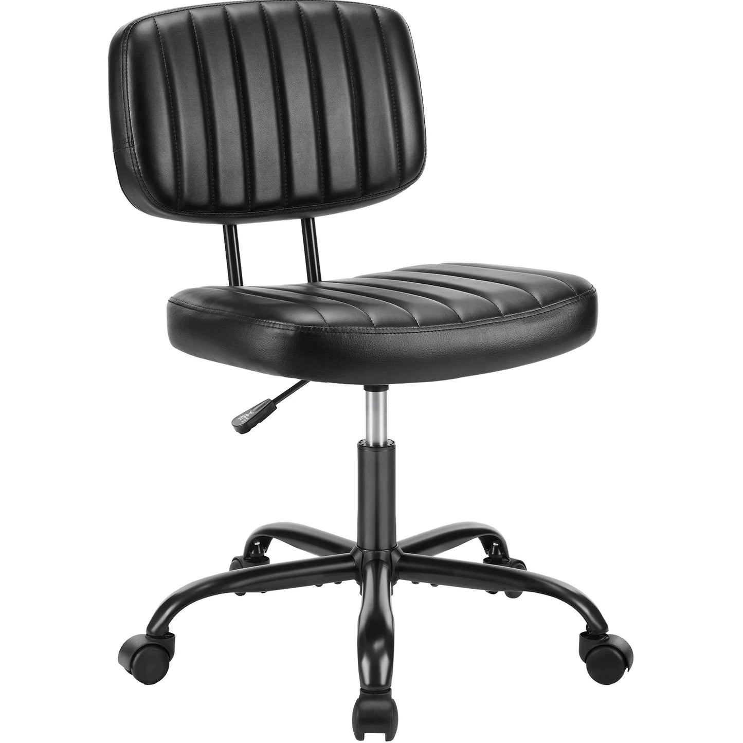 JHK Armless Office Desk Chair With Lumbar Support And Wheels
