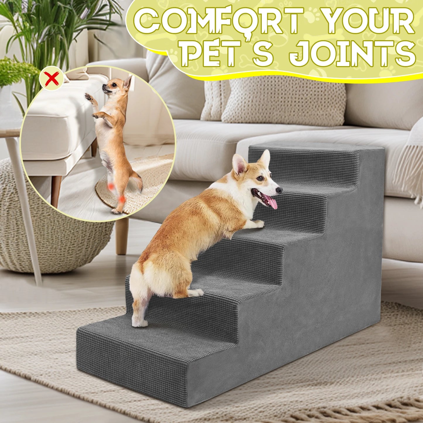 Niubya 4 Tier Staircase Non Slip For Cats And Dogs