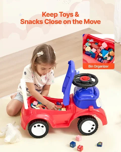 Ride On Push Car For Toddlers With Music And Storage