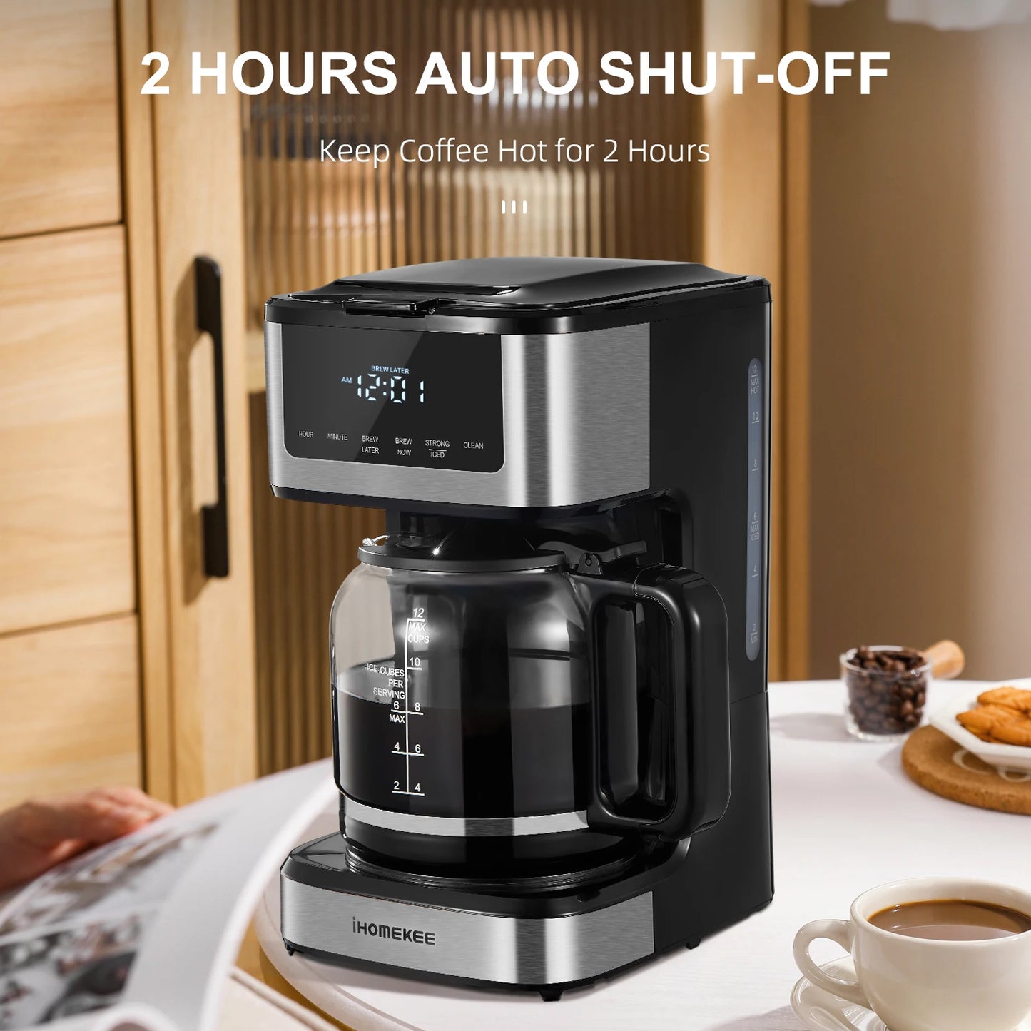 Yabano Programmable Drip Coffee Maker With Iced Coffee Touch Screen